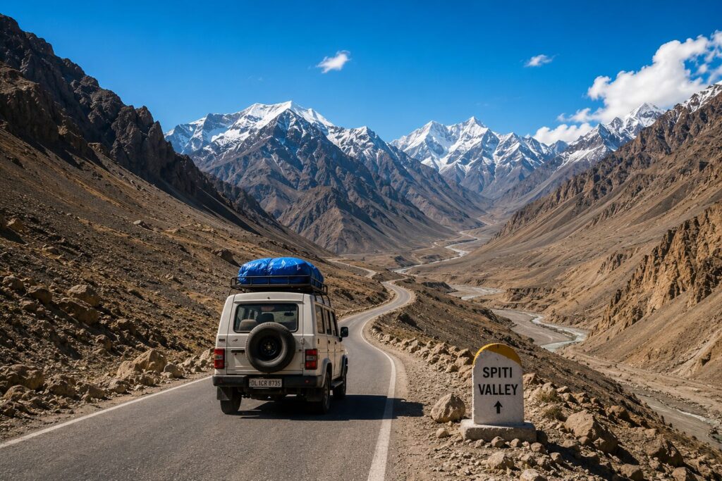 
Delhi to Spiti Valley road trip through barren Himalayan mountains