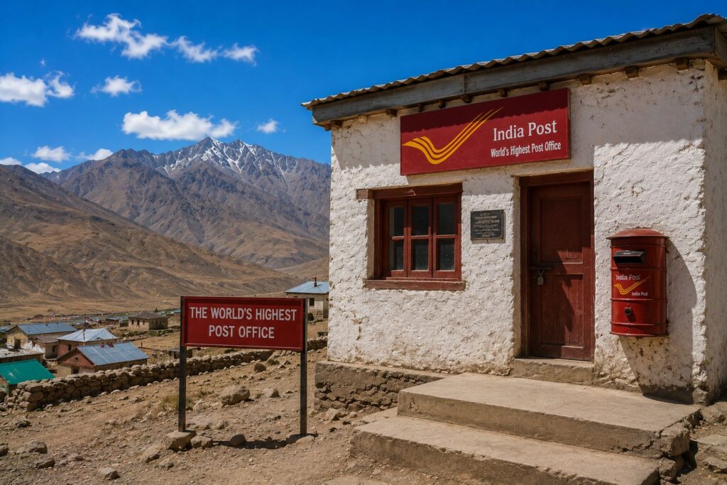 World highest post office at Hikkim village 14567 feet Spiti Valley