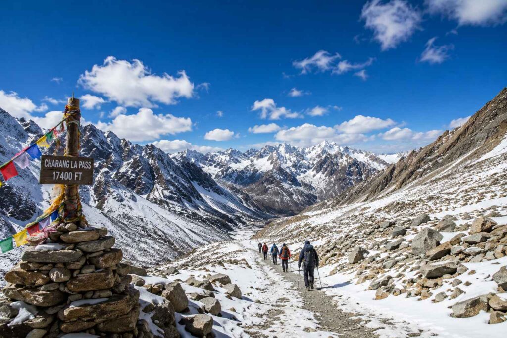 Kinnaur Kailash circuit trek route through Charang La pass at 17400 feet