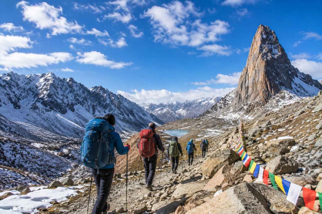Trekkers on Kinner Kailash Yatra 2026 high altitude trek in Kinnaur district