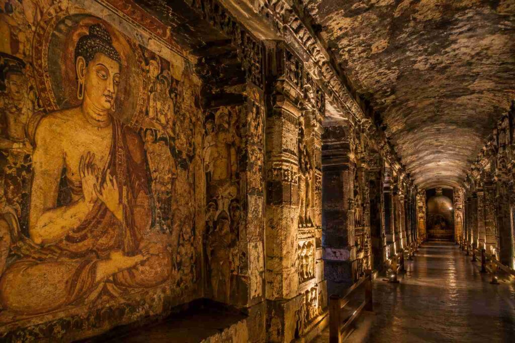 Ajanta Caves rock cut Buddhist murals Aurangabad