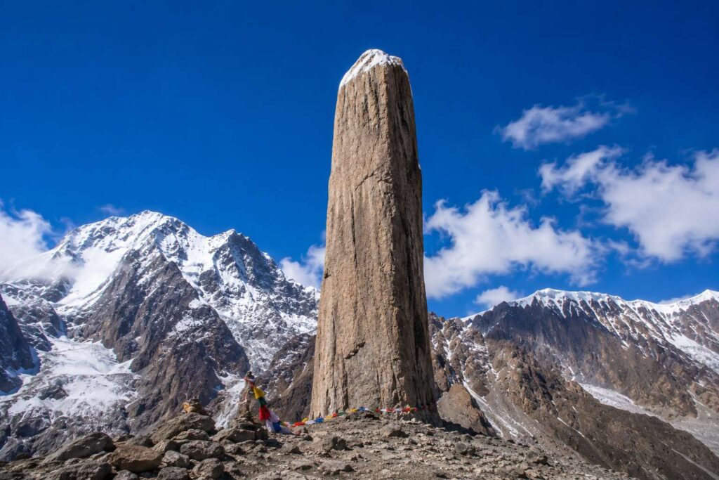 Kinnaur Kailash Shivling at 15256 feet altitude on Himalayan pilgrimage trail