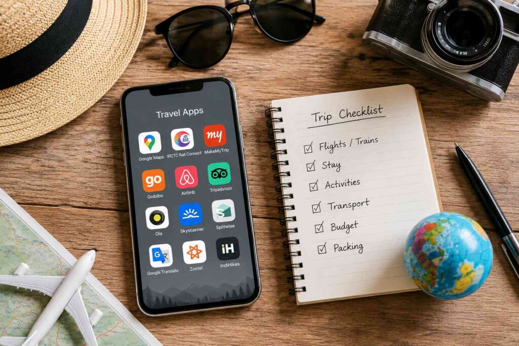 Best travel apps for planning India trip checklist 2026
