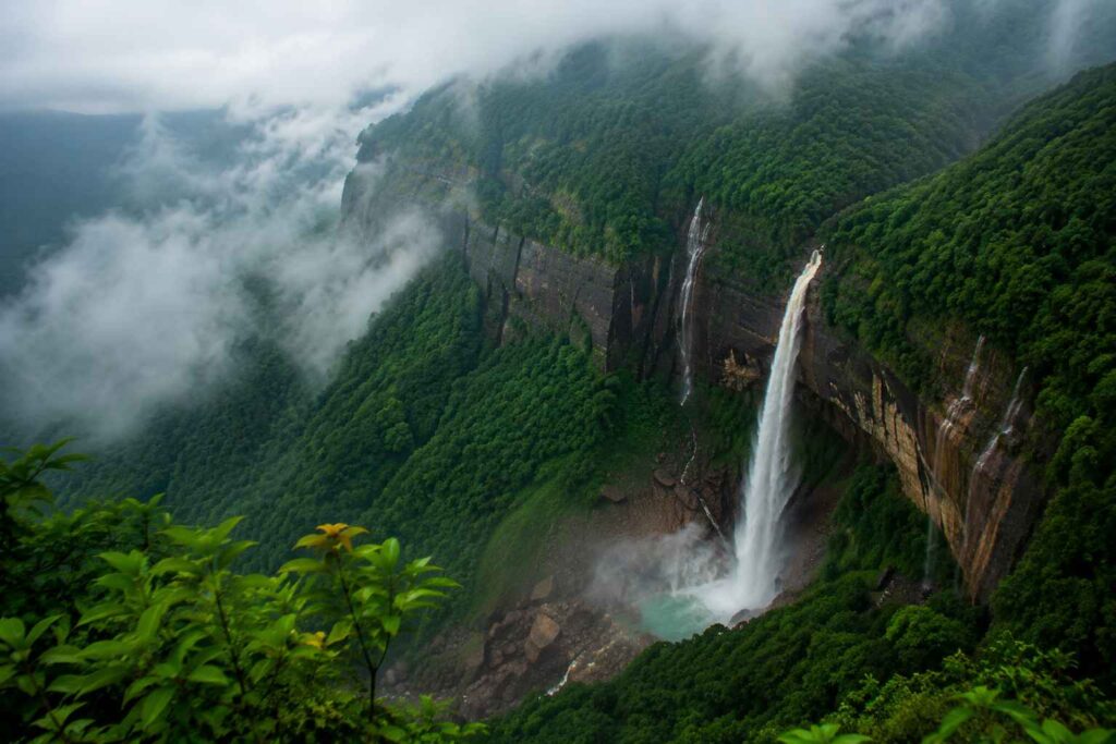Cherrapunji Nohkalikai Falls July Meghalaya best monsoon trip in India