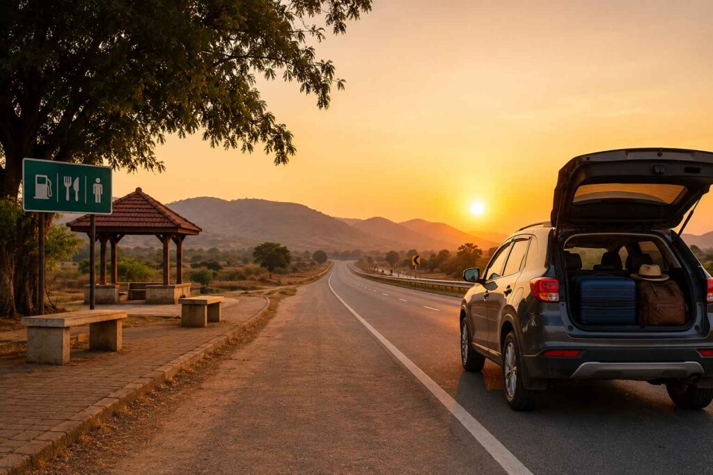 Road trip travel tips Jaipur to Ahmedabad highway stop