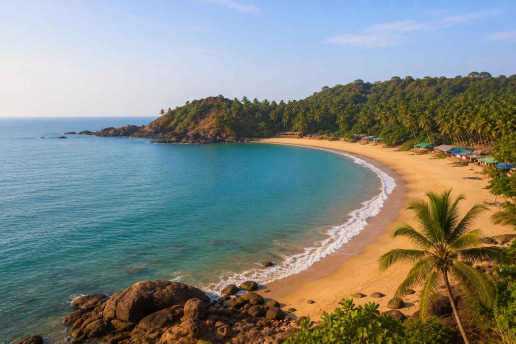 Gokarna Om Beach budget travel Karnataka India