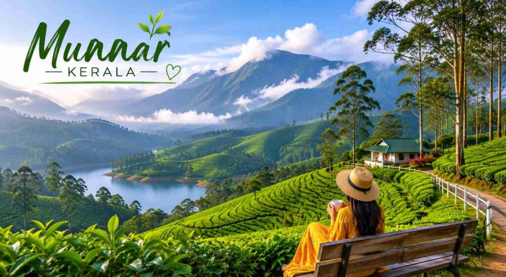 Munnar tea estate green hills Kerala top hill station