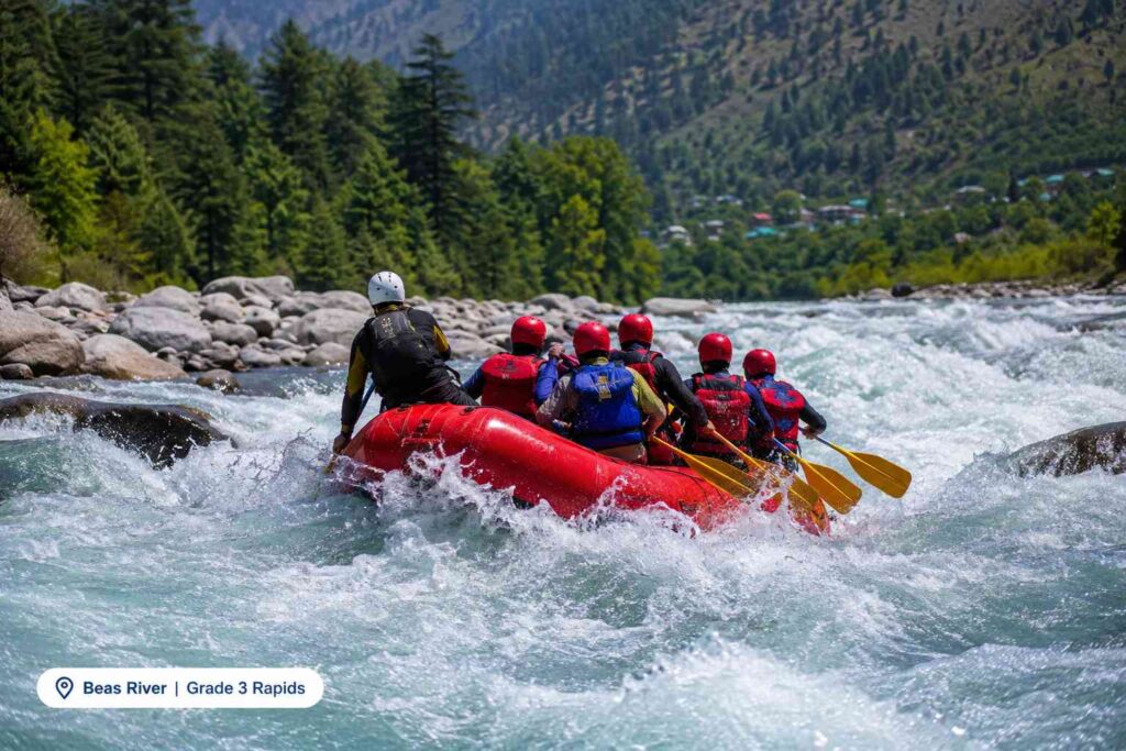 Pirdi to Sharabai 10km rafting Kullu