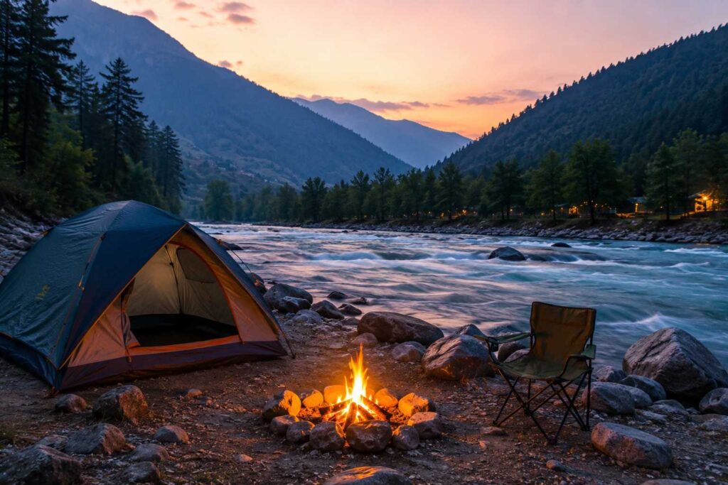 Riverside camping Beas River Kullu