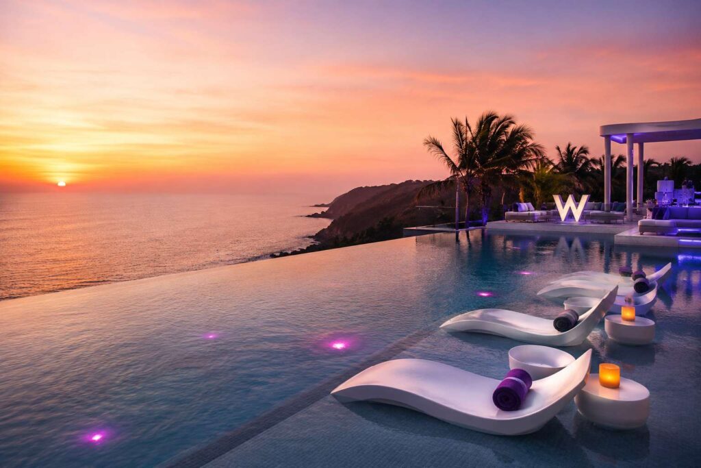 W Goa resort infinity pool Vagator cliff view