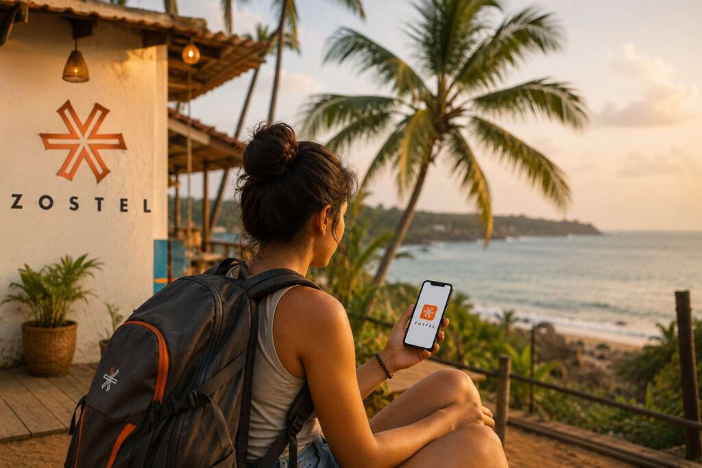 Zostel hostel app solo travel North Goa beach backpacker