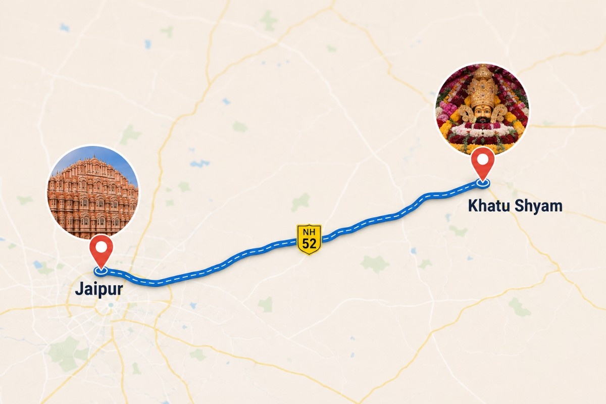jaipur to khatu shyam distance