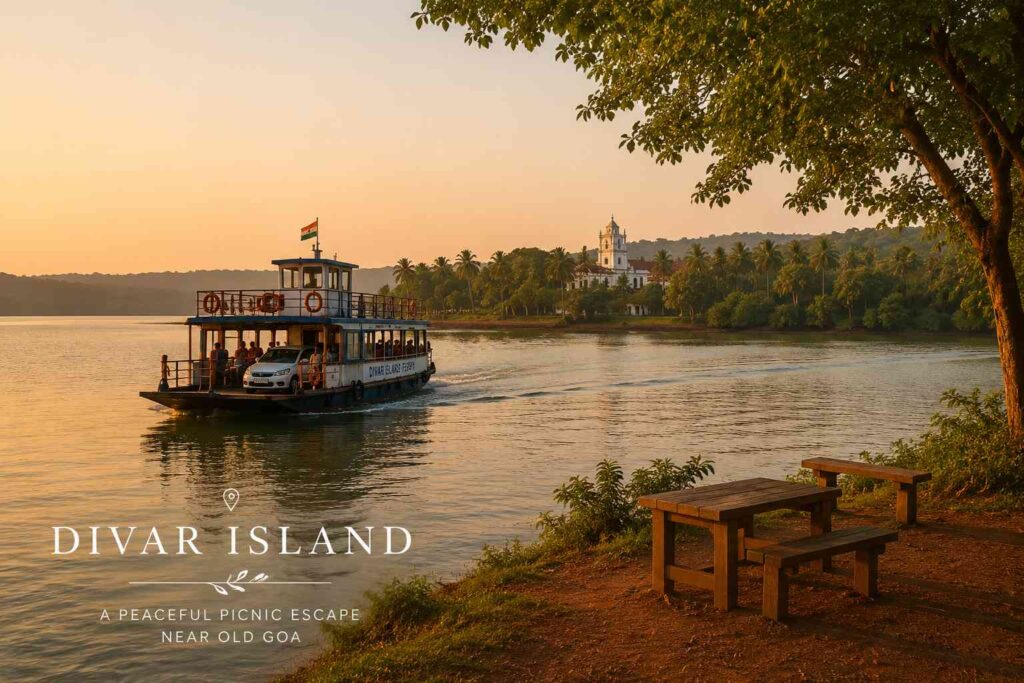 Divar Island ferry ride private picnic spot near Old Goa