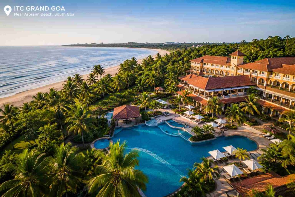 ITC Grand Goa private beach resort near Arossim Beach in South Goa