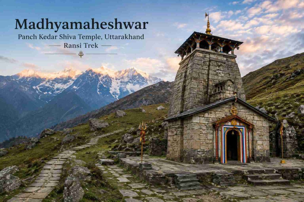 Madhyamaheshwar Panch Kedar Shiva temple Uttarakhand Ransi trek