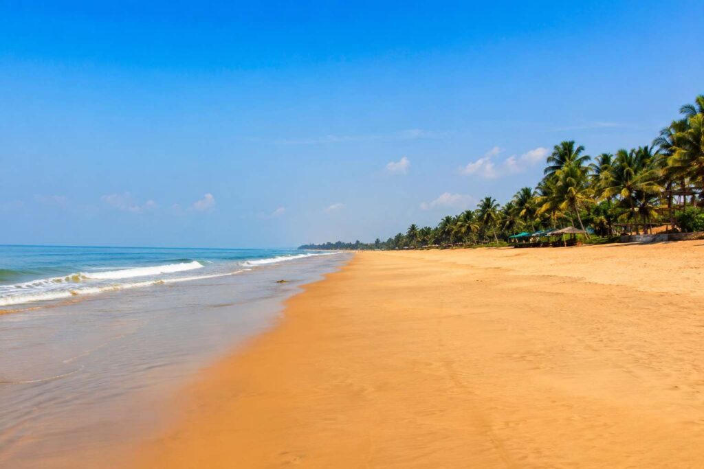Varca Beach in South Goa with open, quiet stretches of sand