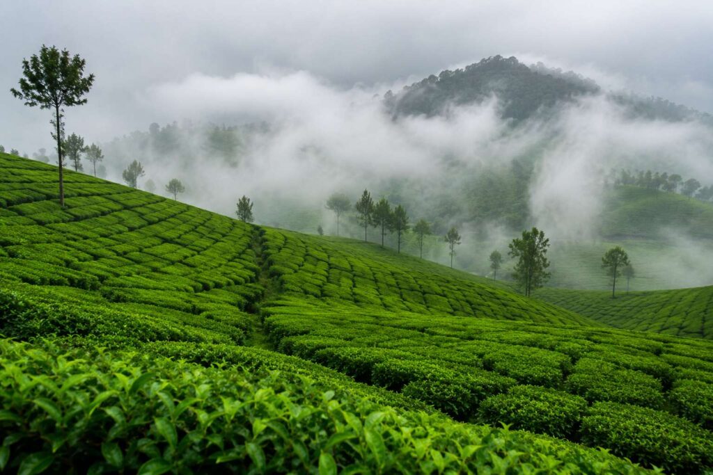 Munnar tea estate green hills