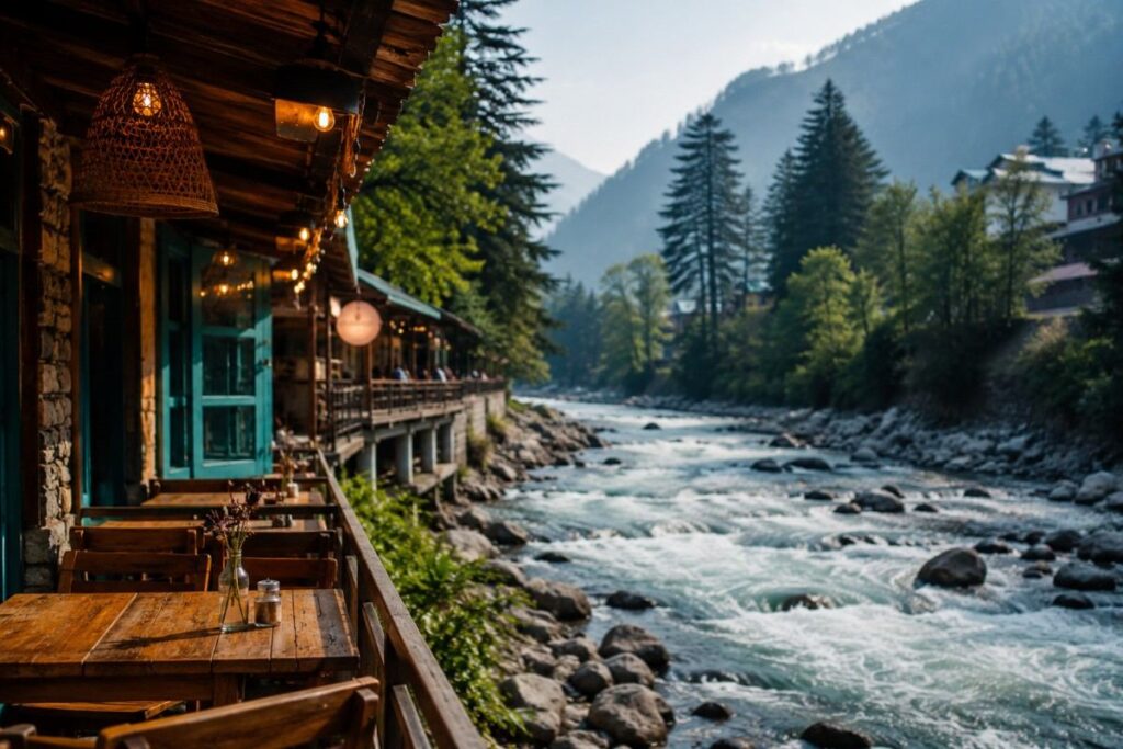 Manali Old Manali cafe Beas river