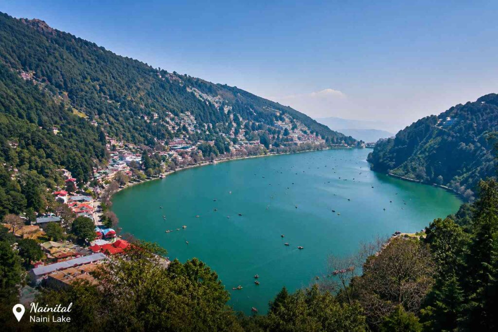 Nainital Naini Lake town view